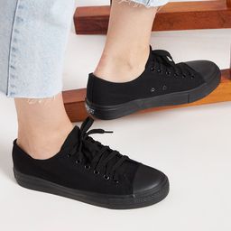 MOZAFIA Women Canvas Lace-up Casual Low Top Sneakers-23