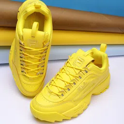 FILA Women Yellow PU DISRUPTOR II Sneakers-picture-29