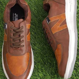 JUMP USA Men Textured Moisture Wicking Lightweight Leather Sneakers-picture-34