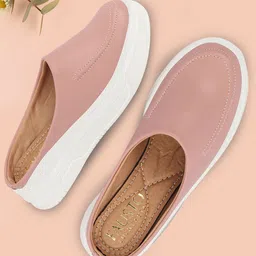 FAUSTO Women Lightweight Comfort Insole Contrast Sole Mules-picture-40