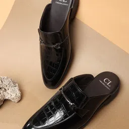 Carlton London Men Black Textured Mules-image-32