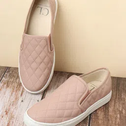Carlton London sports Women Pink Textured Slip-On Sneakers-image-89
