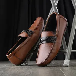 CLOG LONDON Men Leather Square Toe Loafers-74