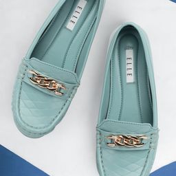 ELLE Women Textured Heeled Lightweight Loafers-16