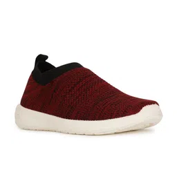 Bata Men Red Woven Design Slip-On Sneakers-image-59
