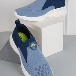 HRX by Hrithik Roshan Men Blue Colourblocked Contrast Sole Slip On Sneakers-image-11