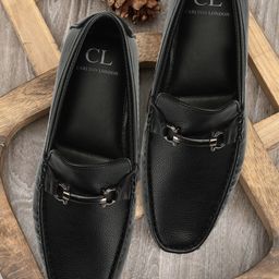 Carlton London Men Textured Lightweight Horsebit Loafers-picture-50