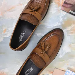 Cobblerz Men Textured Leather Formal Loafers-picture-42