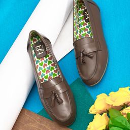 Hydes N Hues Women Brown Leather Loafers-picture-13