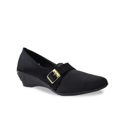 Ajanta Women Round Toe Wedge Pumps With Buckles-10