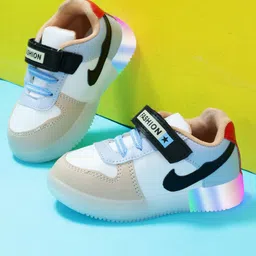 PASSION PETALS Kids Colourblocked Lightweight LED Lace-up Sneakers-36