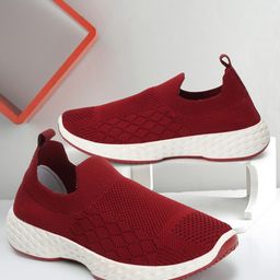 Carlton London sports Women Textured Lightweight Slip-On Sneakers-37