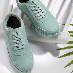 Tokyo Talkies Women Green Lace-Ups Sneakers-18