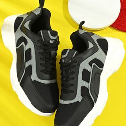 Big Fox Men Black Colourblocked Sneakers-image-26