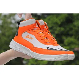 Zixer Men Orange Colourblocked Sneakers-picture-46