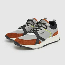 Pepe Jeans Men Joy Tech Colourblocked Suede Comfort Insole Sneakers-image-13