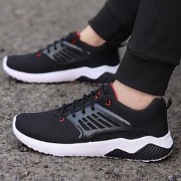 aadi Men Woven Design Lightweight Comfort Insole Mesh Contrast Sole Sneakers-12