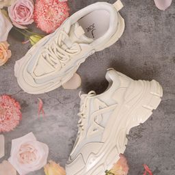 Jove Women Textured Lightweight Lace-Up Sneakers-37