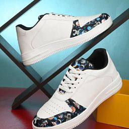 John Karsun Men White Textured Sneakers-image-20