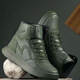 SPYKAR Men Perforations High-Top Sneakers-image-84