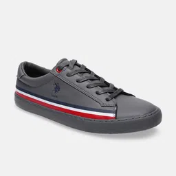 U S Polo Assn Men Grey Solid PU Sneakers-image-47