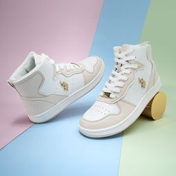 U.S. Polo Assn. Women ROWAN Colourblocked Mid Top Comfort Insole Basics Sneakers-image-25