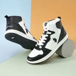 U.S. Polo Assn. Women Colourblocked Mid-Top Sneakers-image-46