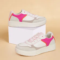 Forever Glam by Pantaloons Women Colourblocked Round Toe Comfort Insole Sneakers-38