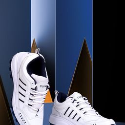 CLYMB Men White Colourblocked Sneakers-image-1