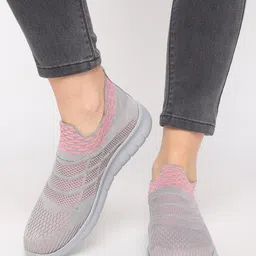 Marc Loire Women Woven Design Lightweight Mesh Comfort Insole Basics Slip-On Sneakers-picture-3