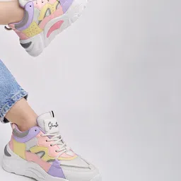 Shoetopia Girls Colourblocked Round Toe Mesh Sneakers-image-65