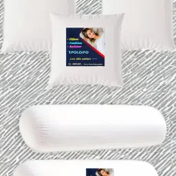 3 Cushion And 2 Bolster Microfibre Abstract Bolster Pack of 5-image-115