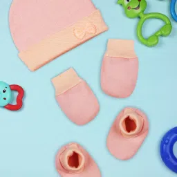 BABY CAPS Booties Mittens Set/Newborn cap set/newborn bootie set-image-11
