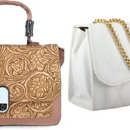 Beige, White Women Sling Bag Women Embossed Textured Flap Sling Bag with Adjustable Strap-14