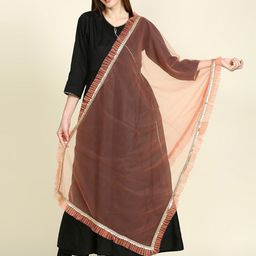 Dupatta Bazaar Ruffle Embellished Border Net Dupatta-27