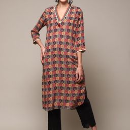 Biba Ethnic Motifs Printed Sequinned Kurta-picture-32