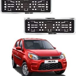 Chrome Car Number Plate Compatible with Maruti Suzuki Alto 800 2021 Car Number Plate-image-76