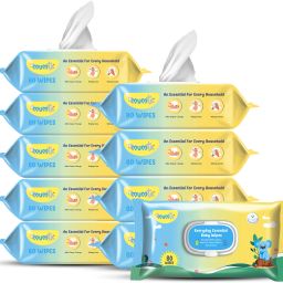 Soft Cleansing Baby Wipes with Aloe Vera & Vitamin E 80 Counts/Pack (Set of 10)-13