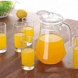 Transparent Water and Juice Glasses Water Glass and Jug Set for Dining Table Jug Glass Set-98