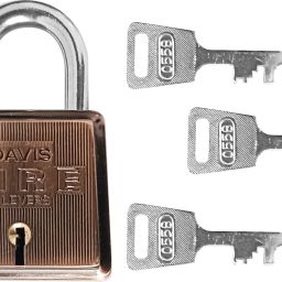 ™Davis Fire Square Padlock Door Lock with 3 Keys Strong and Bravo Lock 60MM Padlock-image-15