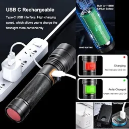 sument 035 (ZOOMABLE METAL)5 Modes Flashlight, Super Bright Cree T6 LED Light Torch image 4