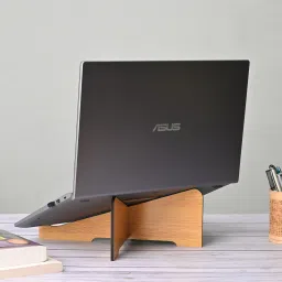 GIFT KYA DE Cross Laptop Stand - Bamboo Portable Laptop Stand compatible with MacBook Dell XPS HP Lenovo Laptop Stand-24