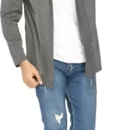 Men High-Low Full Sleeve Yellow Shrug-image-92