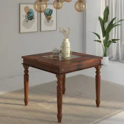 mudramark from pepperfry Siramika Sheesham Wood 4 Seater Dining Table In Provincial Teak Finish-picture-44