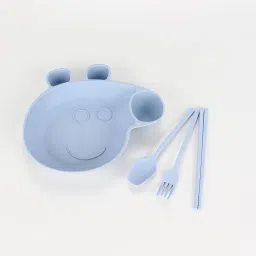 Cute Peppa Pig Dinner Set Kids Plate, Spoon, Fork, Chopsticks (1 Set) - Fiber, Plastic-12