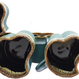 Pack of 6 Ceramic Ceramic Mango Shape Tea/Coffee Pack of 6 Cups Beautiful & Stylist,Rough Type Best For HOME/OFFICE Microwave safe Regular Use Set of 6 (Dark Green and Brown) 120ML-65