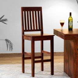 woodsworth from pepperfry Eva Sheesham Wood Bar Stool In Honey Oak Finish-picture-21