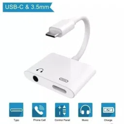 IMMUTABLE Multicolor JH-031 2 in 1 Type C to Audio Jack and Type C Adapter K38 Phone Converter-1