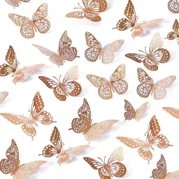 Rosegold Valentine 3D Butterfly Shape Hanging Strip Decoration Kit for Birthday-image-45