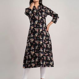 MAUKA Women Multicoloured Floral Printed Kurta-20